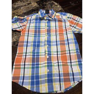 Wrangler Colorful Plaid Button Down Shirt Youth Boys Size 8